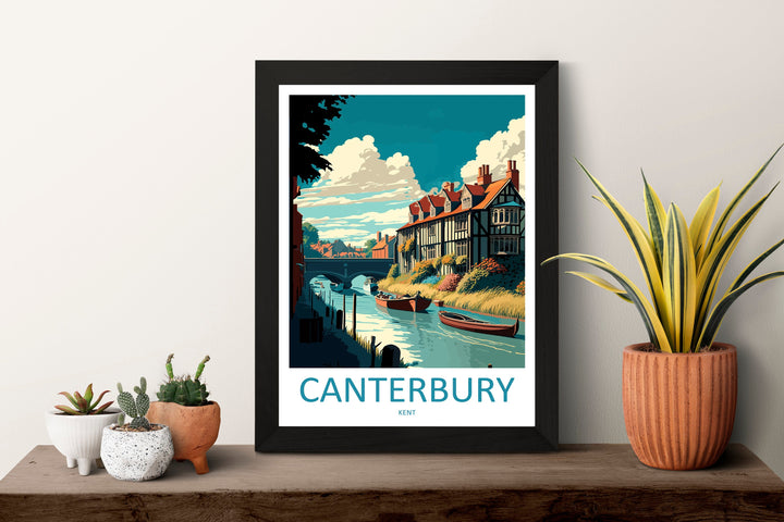 Canterbury Travel Print Wall Art Canterbury Wall Hanging Home Décor Canterbury Gift Art Lovers England Art Lover Gift Print Artwork Kent Art