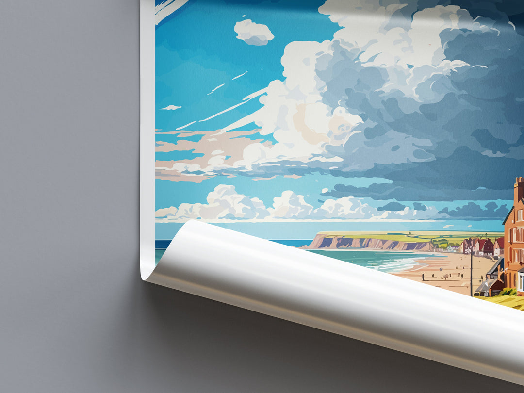 Filey Travel Print Wall Art Filey Wall Hanging Home Décor Filey Gift Art Lovers England Art Lover Gift Print Artwork Yorkshire Artwork