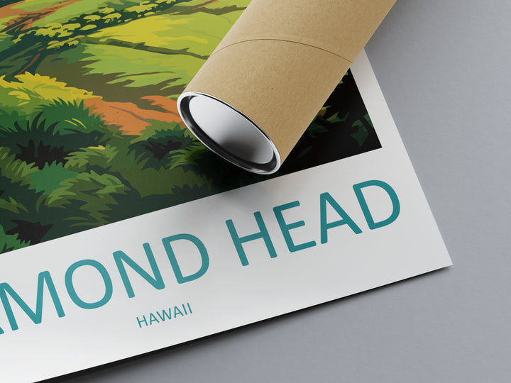 Diamond Head Travel Print Wall Art Diamond Head Wall Hanging Home Décor Diamond Head Gift Art Lovers Hawaii Art Lover Gift Print Artwork