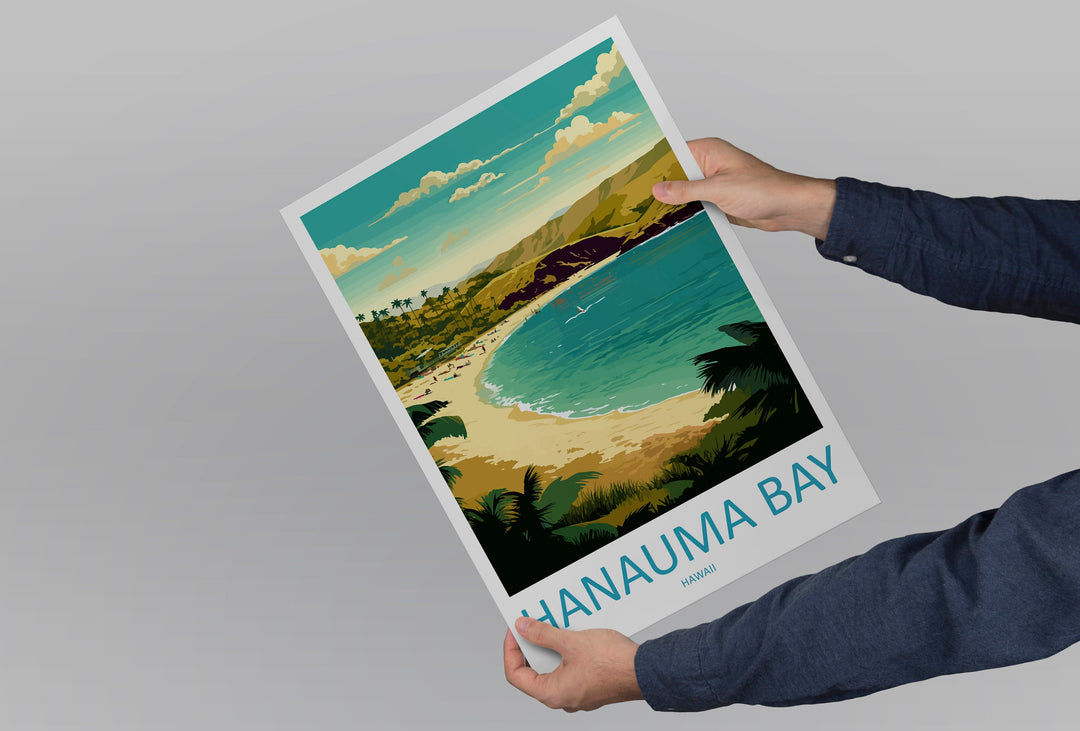 Hanauma Bay Travel Print Wall Art Hanauma Bay Wall Hanging Home Décor Hanauma Bay Gift Art Lovers Hawaii Art Lover Gift Print Artwork