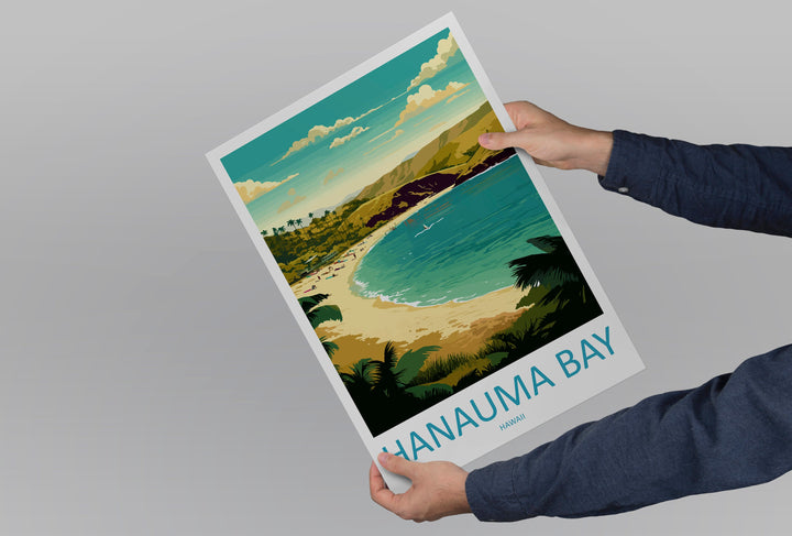 Hanauma Bay Travel Print Wall Art Hanauma Bay Wall Hanging Home Décor Hanauma Bay Gift Art Lovers Hawaii Art Lover Gift Print Artwork