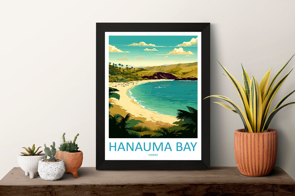 Hanauma Bay Travel Print Wall Art Hanauma Bay Wall Hanging Home Décor Hanauma Bay Gift Art Lovers Hawaii Art Lover Gift Print Artwork
