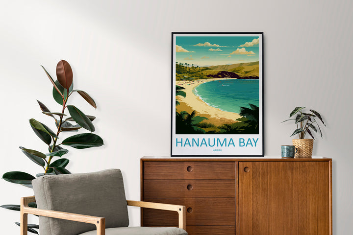 Hanauma Bay Travel Print Wall Art Hanauma Bay Wall Hanging Home Décor Hanauma Bay Gift Art Lovers Hawaii Art Lover Gift Print Artwork