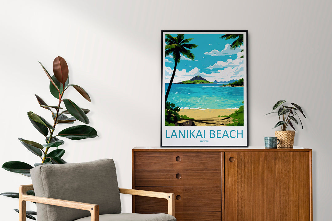 Lanikai Beach Travel Print Wall Art Lanikai Beach Wall Hanging Home Décor Lanikai Beach Gift Art Lovers Hawaii Art Lover Gift Print Artwork