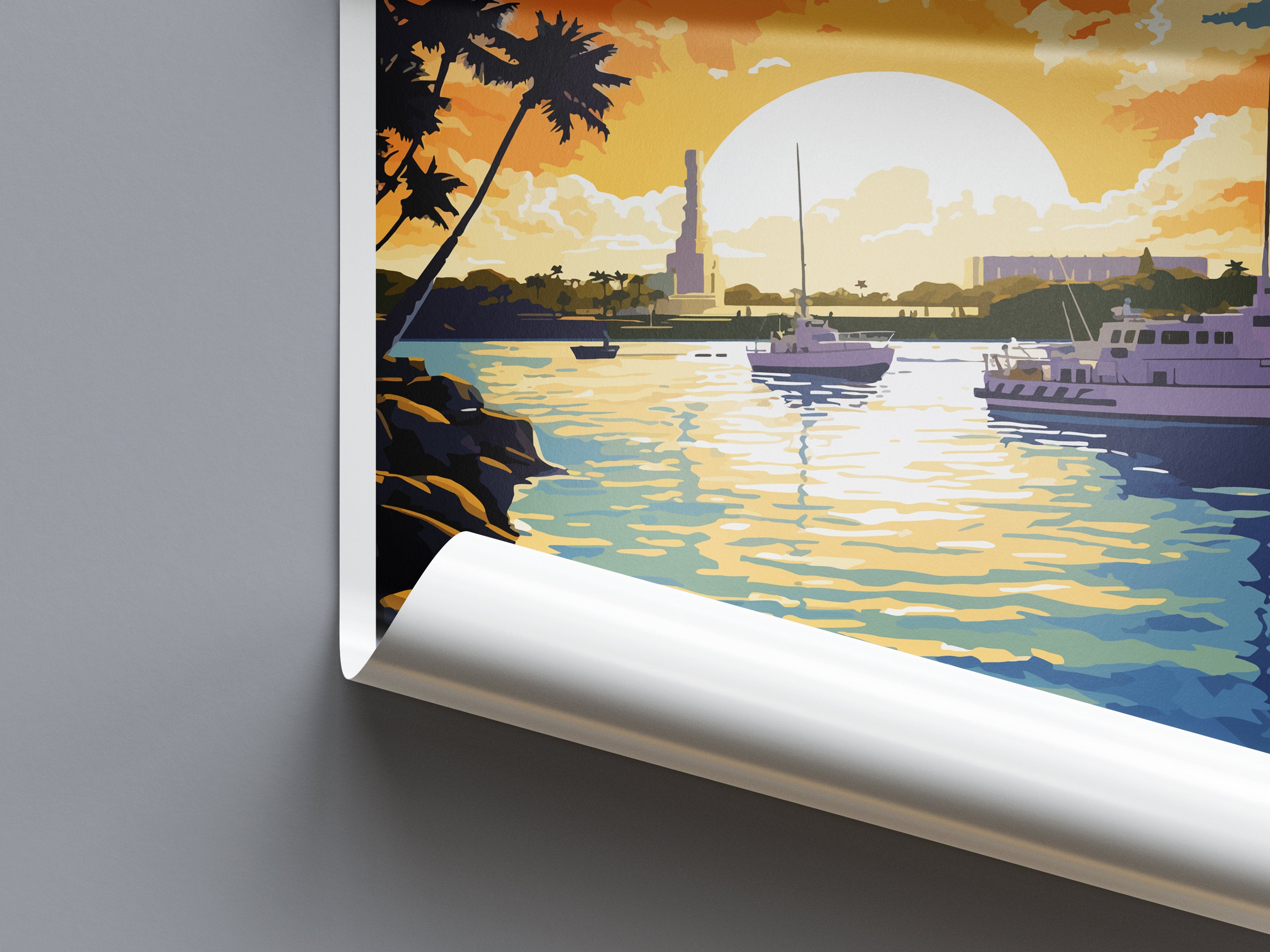 Pearl Harbor Travel Print