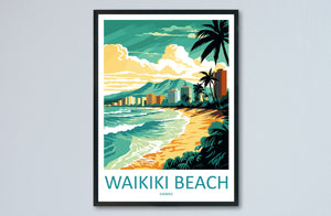 Waikiki Beach Travel Print