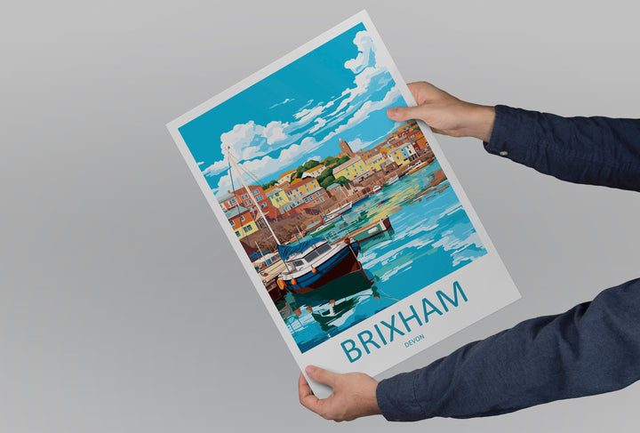 Brixham Travel Print Wall Art Brixham Wall Hanging Home Décor Brixham Gift Art Lovers England Art Lover Gift Brixham Art Poster For UK Lover