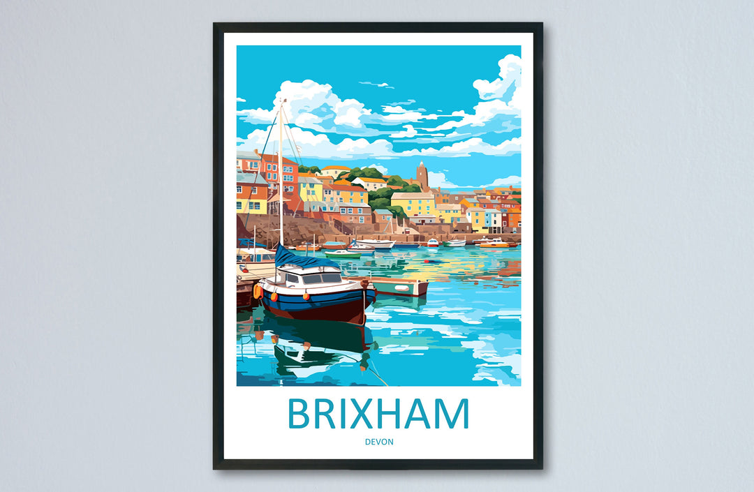 Brixham Travel Print Wall Art Brixham Wall Hanging Home Décor Brixham Gift Art Lovers England Art Lover Gift Brixham Art Poster For UK Lover