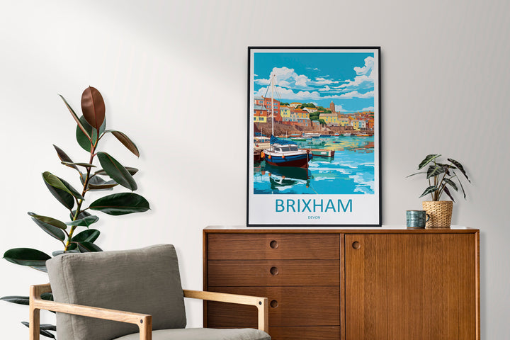 Brixham Travel Print Wall Art Brixham Wall Hanging Home Décor Brixham Gift Art Lovers England Art Lover Gift Brixham Art Poster For UK Lover