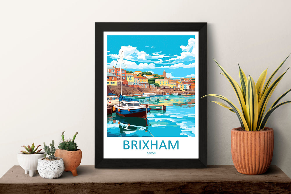 Brixham Travel Print Wall Art Brixham Wall Hanging Home Décor Brixham Gift Art Lovers England Art Lover Gift Brixham Art Poster For UK Lover