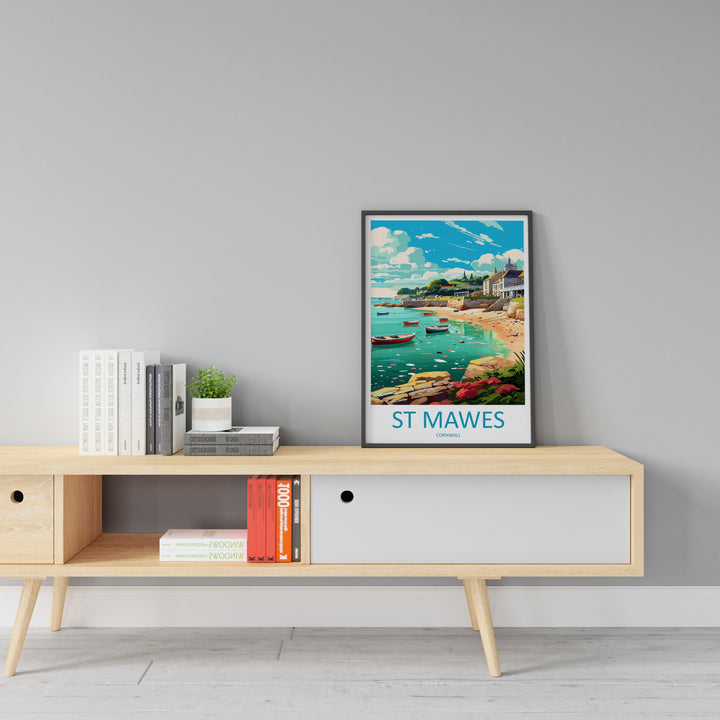 St Mawes Travel Print Wall Art St Mawes Wall Hanging Home Décor St Mawes Gift Art Lovers England Art Lover Gift St Mawes Travel Décor