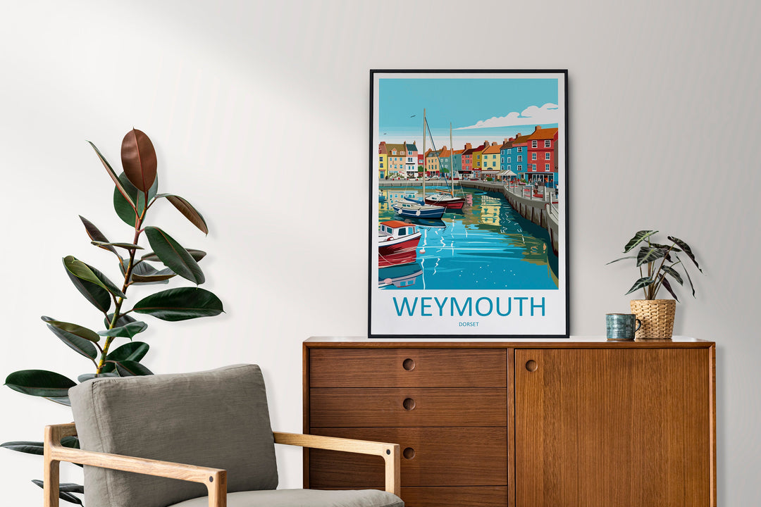 Weymouth Travel Print Wall Art Weymouth Wall Hanging Home Décor Weymouth Gift Art Lovers England Art Lover Gift Weymouth Wall Art Poster