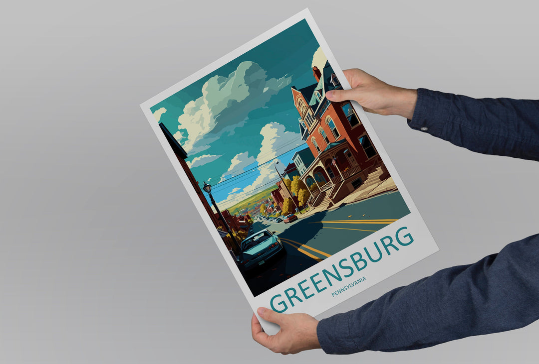 Greensburg Travel Print Wall Art Greensburg Wall Hanging Home Décor Greensburg Gift Art Lovers Pennsylvania Art Lover Travel Art