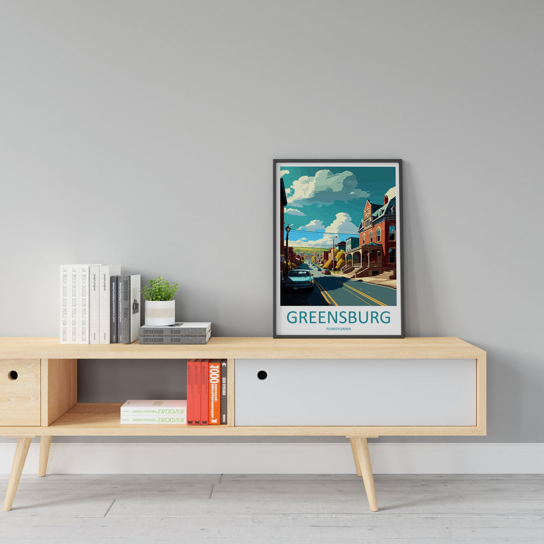 Greensburg Travel Print Wall Art Greensburg Wall Hanging Home Décor Greensburg Gift Art Lovers Pennsylvania Art Lover Travel Art