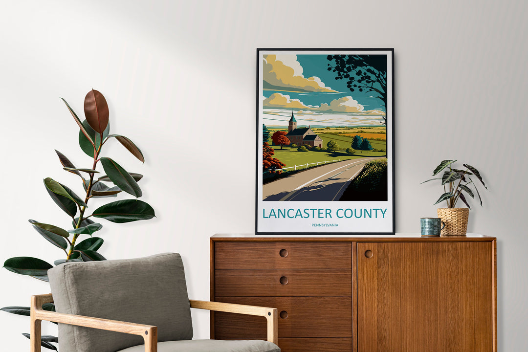 Lancaster County Travel Print Wall Art Lancaster County Wall Hanging Home Décor Lancaster County Gift Art Lovers Pennsylvania Art Lover