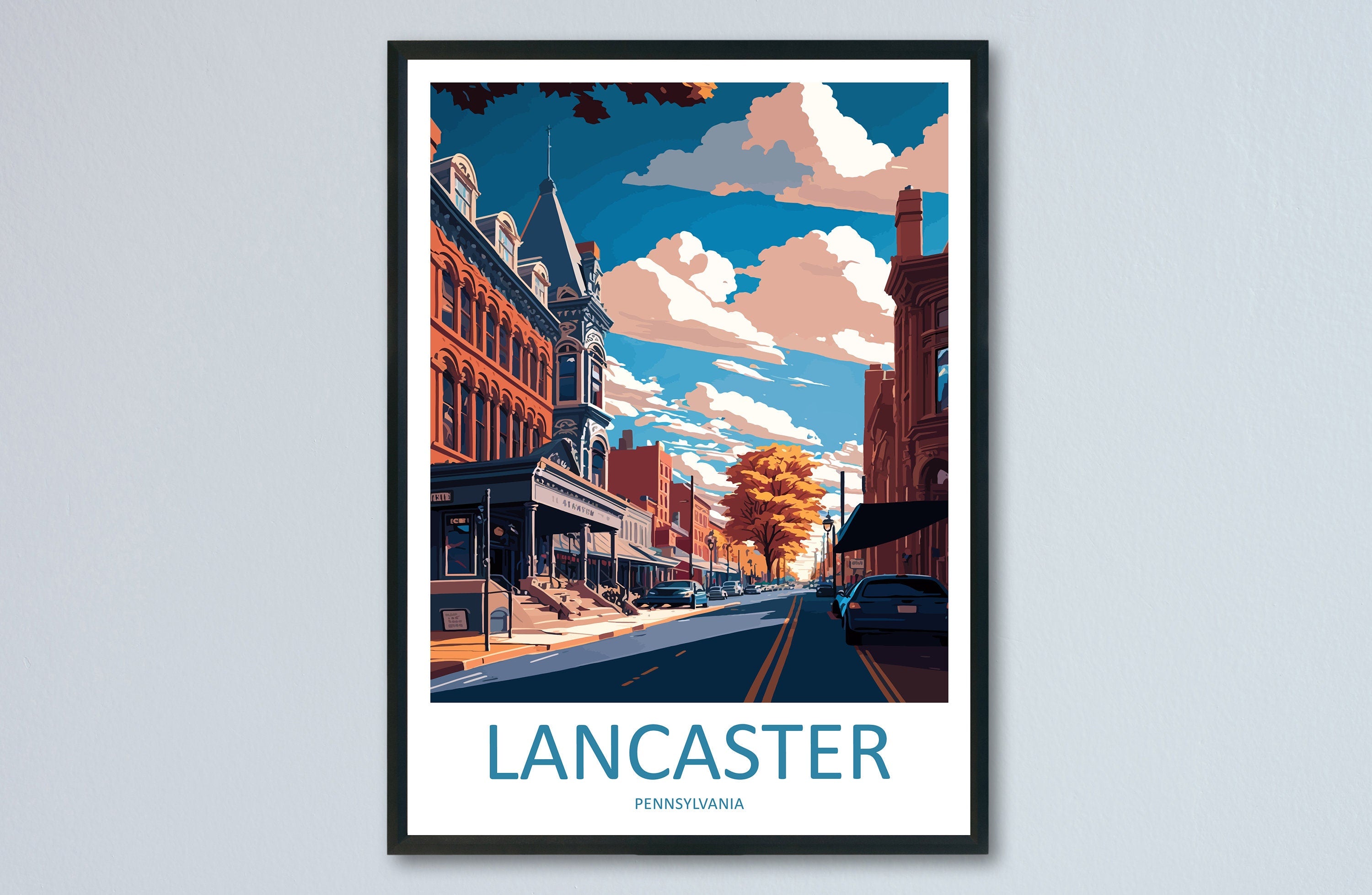 Lancaster County Travel Print