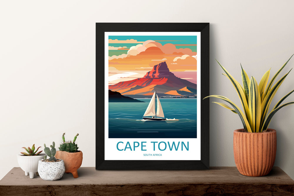 Cape Town Travel Print Wall Art Cape Town Wall Hanging Home Décor Cape Town Gift Art Lovers South Africa Art Print Cape Town Wall Décor Art