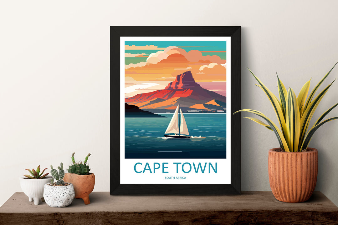Cape Town Travel Print Wall Art Cape Town Wall Hanging Home Décor Cape Town Gift Art Lovers South Africa Art Print Cape Town Wall Décor Art
