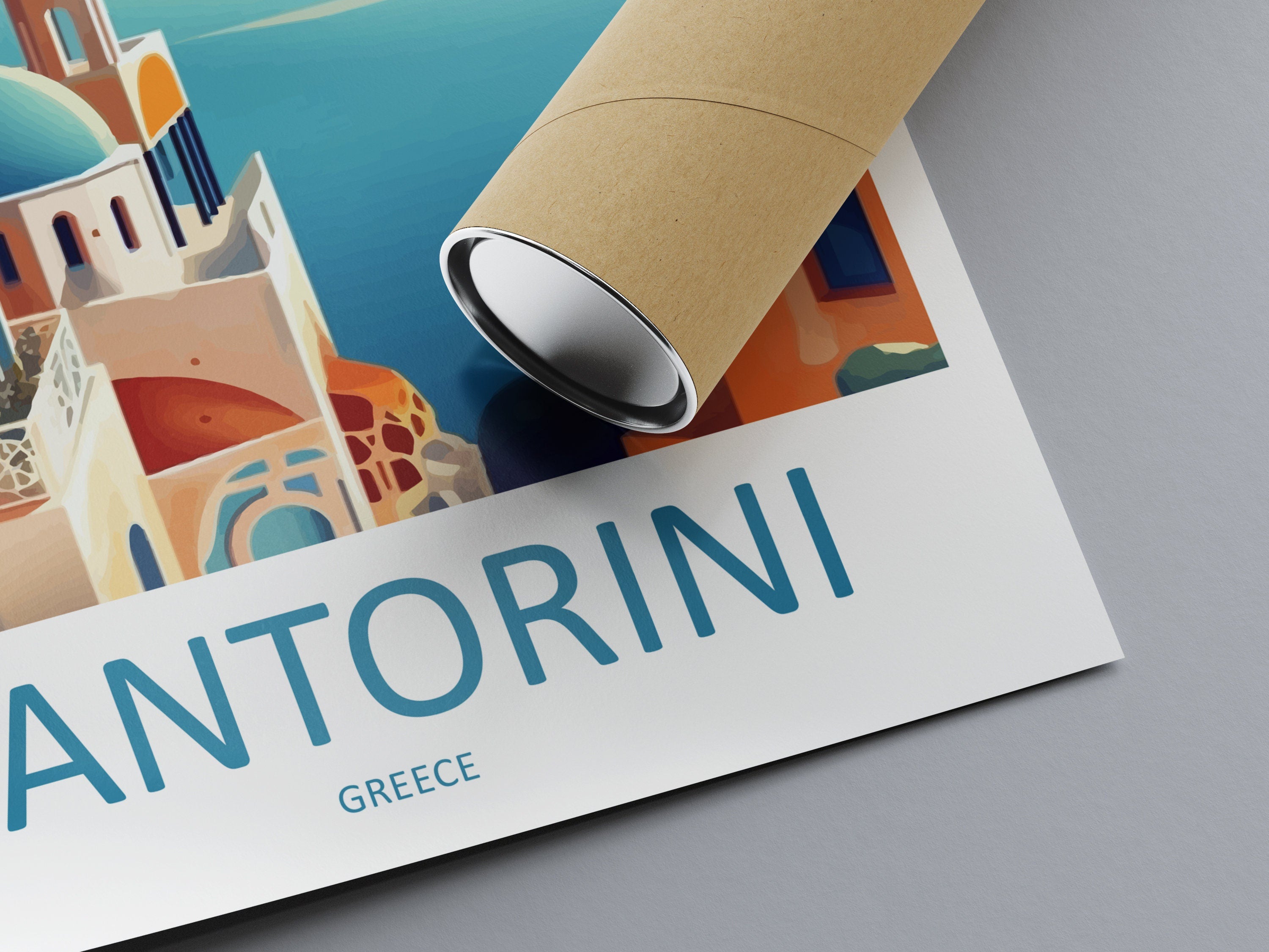 Santorini Travel Print