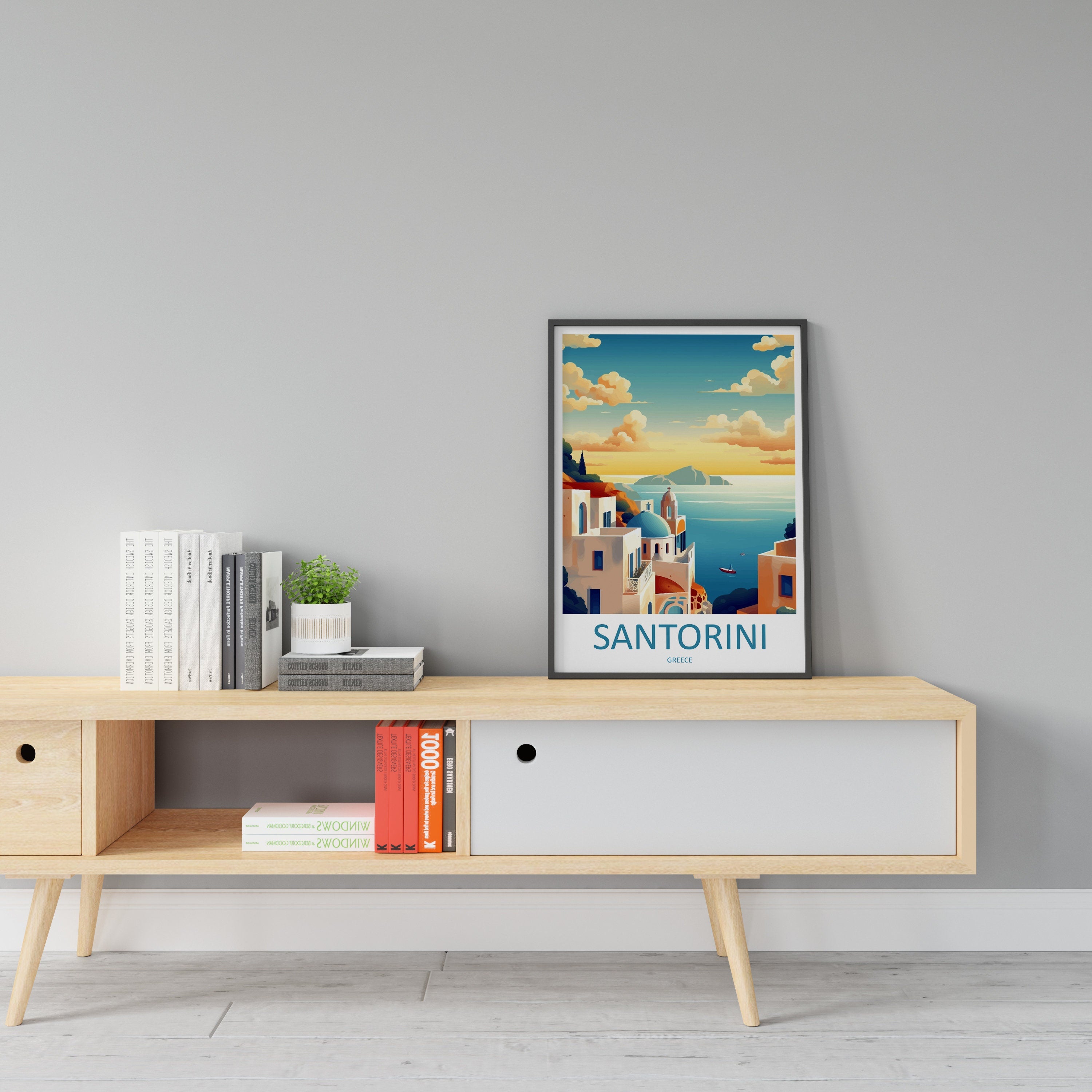 Santorini Travel Print