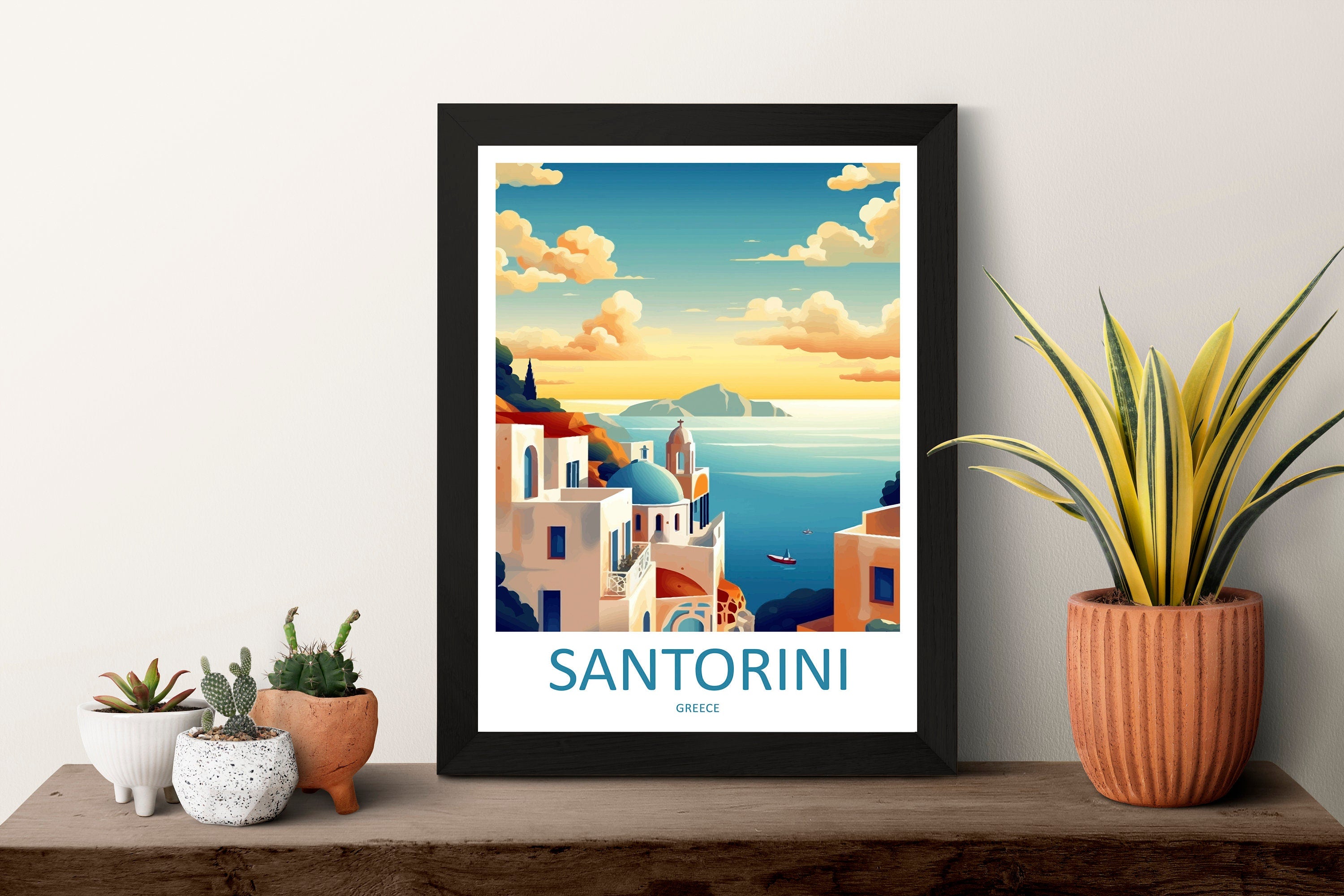 Santorini Travel Print