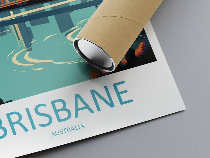 Brisbane Travel Print Wall Art Brisbane Wall Hanging Home Décor Brisbane Gift Art Lovers Wall Art Australia Travel Print Brisbane Decor