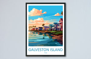 Galveston Island Travel Print