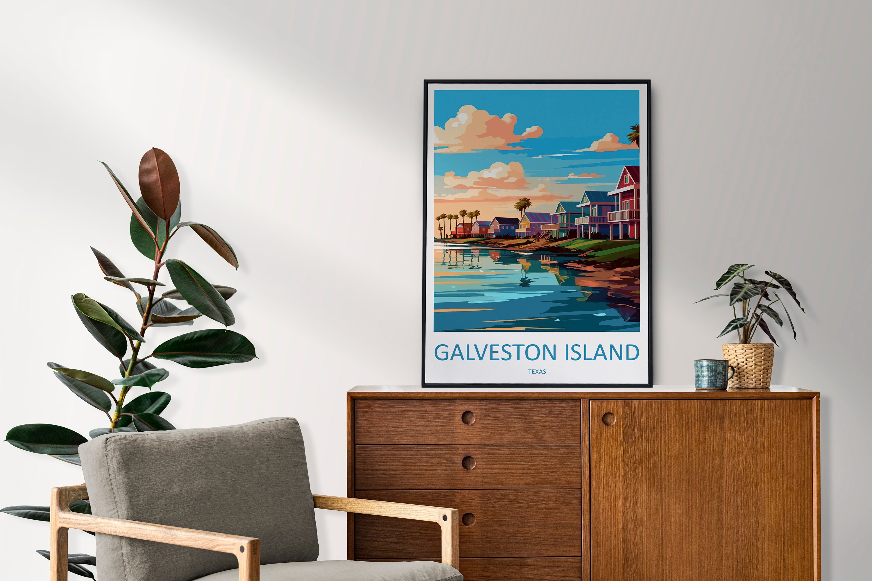 Galveston Island Travel Print