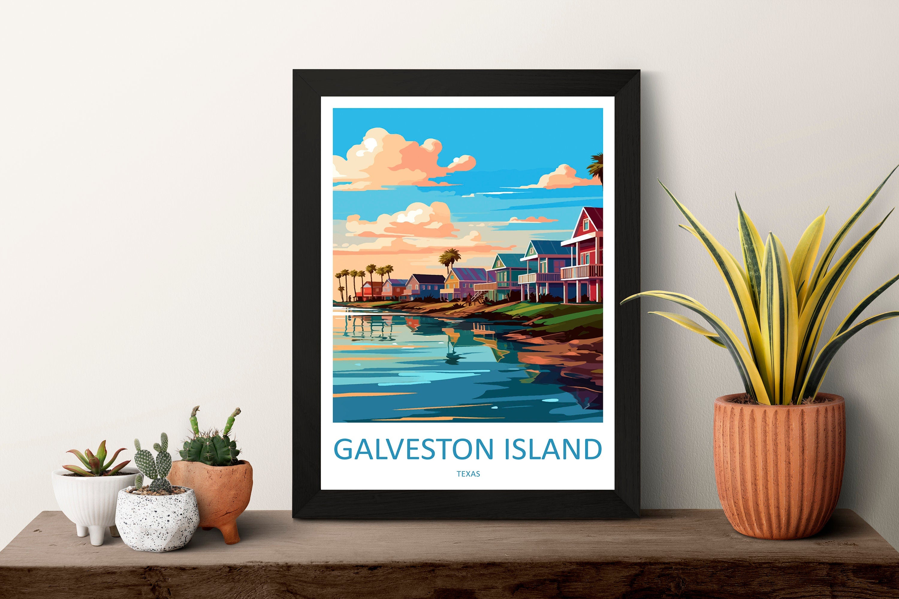 Galveston Island Travel Print