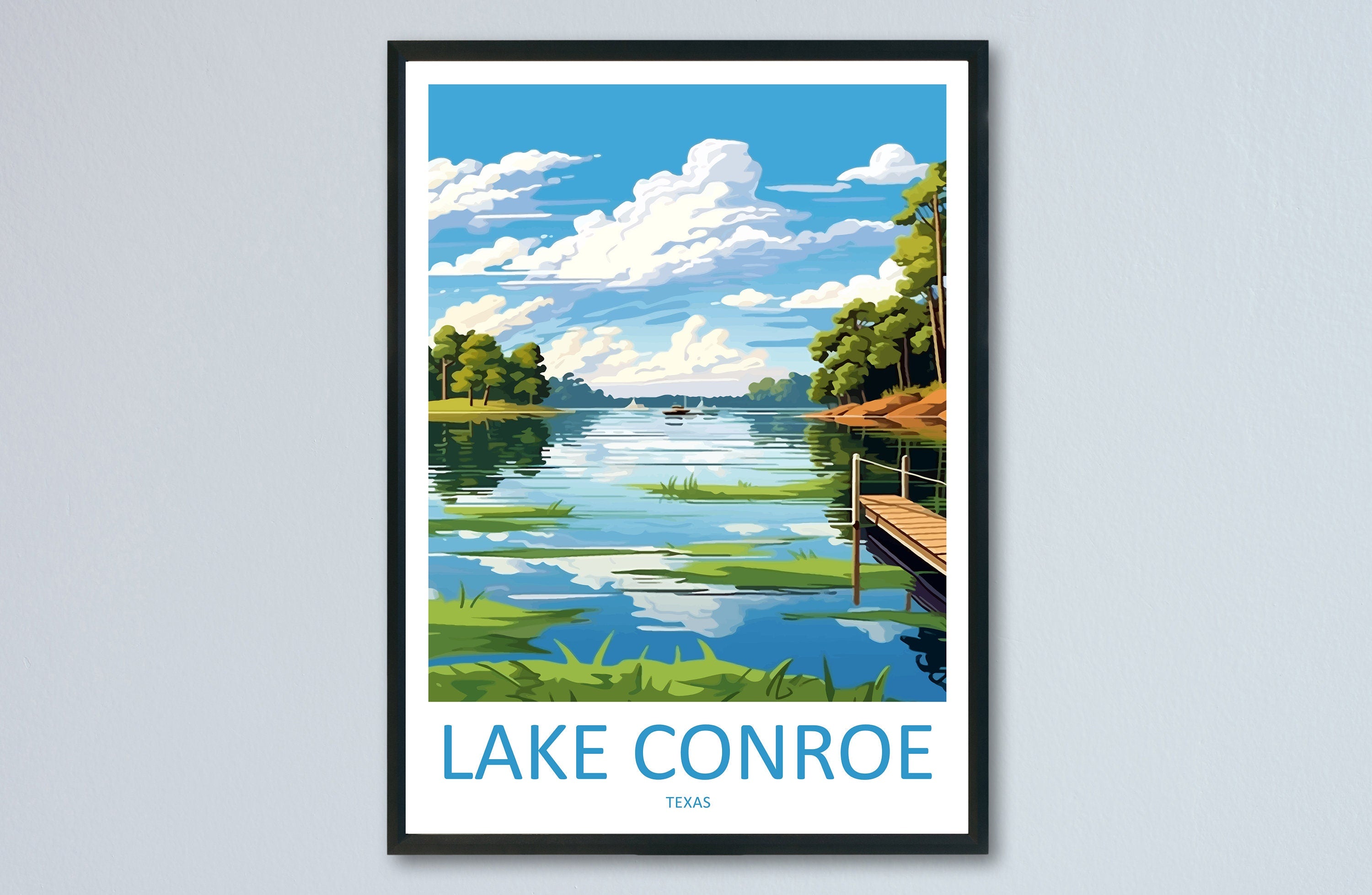 Lake Conroe Travel Print