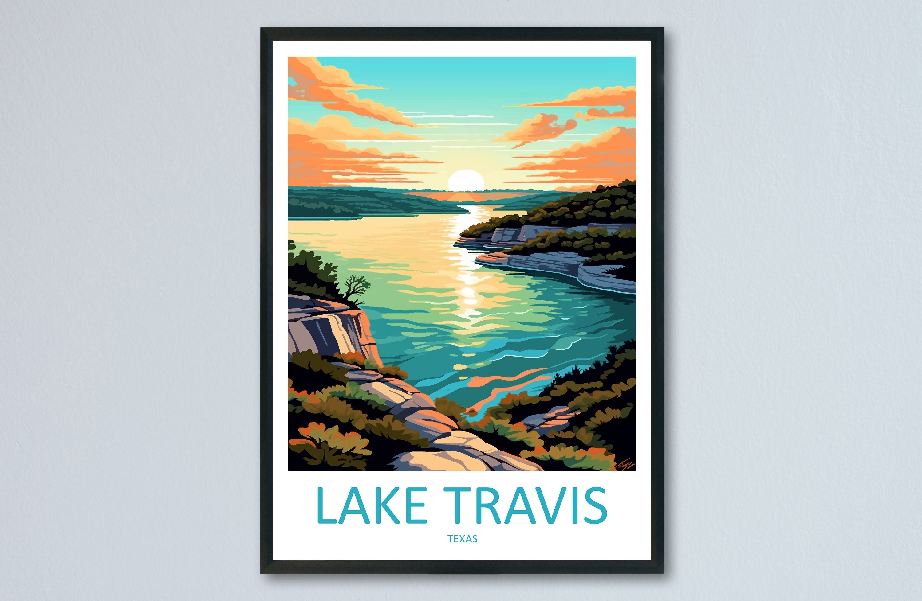 Lake Travis Travel Print