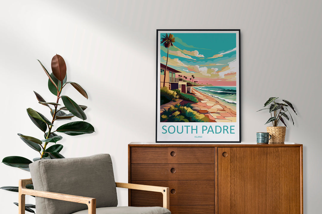 South Padre Beach Travel Print Wall Art South Padre Beach Wall Hanging Home Décor South Padre Beach Gift Art Lovers Texas Art Lover Gift