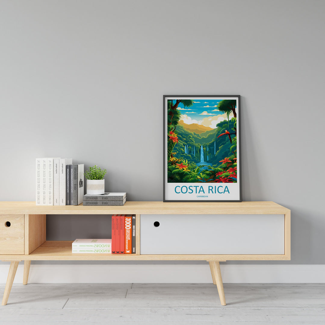 Costa Rica Travel Print Wall Art Costa Rica Wall Hanging Home Décor Costa Rica Gift Art Lovers Wall Art Caribbean Travel Print
