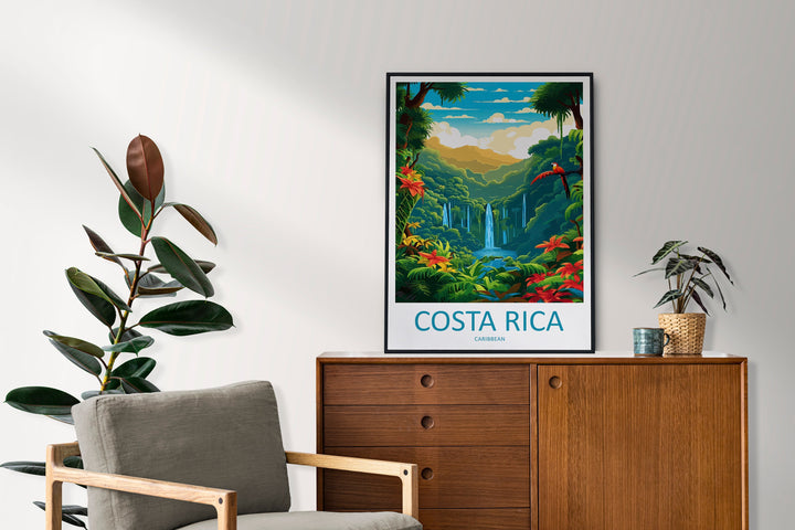 Costa Rica Travel Print Wall Art Costa Rica Wall Hanging Home Décor Costa Rica Gift Art Lovers Wall Art Caribbean Travel Print