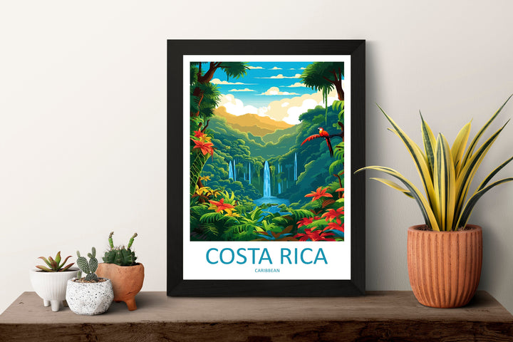 Costa Rica Travel Print Wall Art Costa Rica Wall Hanging Home Décor Costa Rica Gift Art Lovers Wall Art Caribbean Travel Print