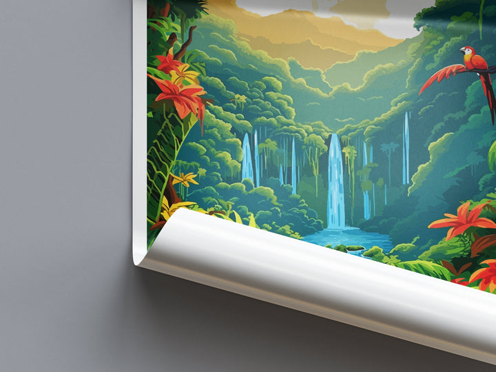 Costa Rica Travel Print Wall Art Costa Rica Wall Hanging Home Décor Costa Rica Gift Art Lovers Wall Art Caribbean Travel Print