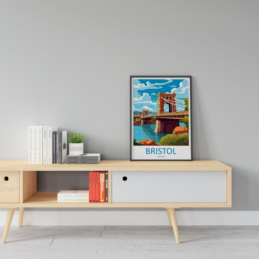 Bristol Travel Print Wall Art Bristol Wall Hanging Home Décor Bristol Gift Art Lovers England Art Lover Gift Bristol Bridge City Art Print