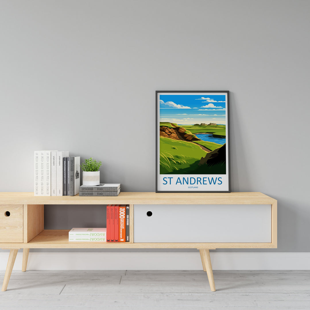 St Andrews Golf Course Travel Print Wall Art St Andrews Wall Hanging Home Décor St Andrews Gift Art Lovers Scotland Art Lover Gift St Andrew
