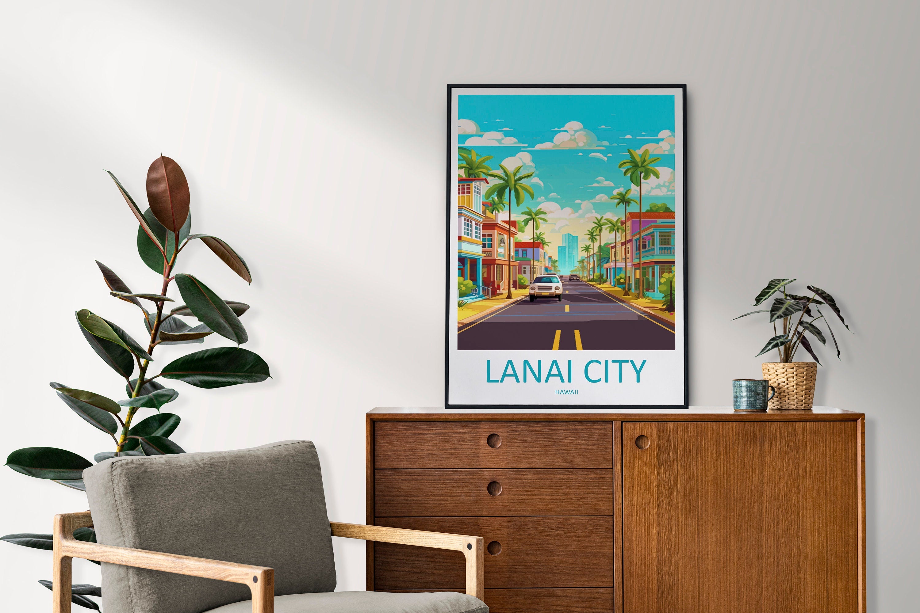 Lanai City Travel Print