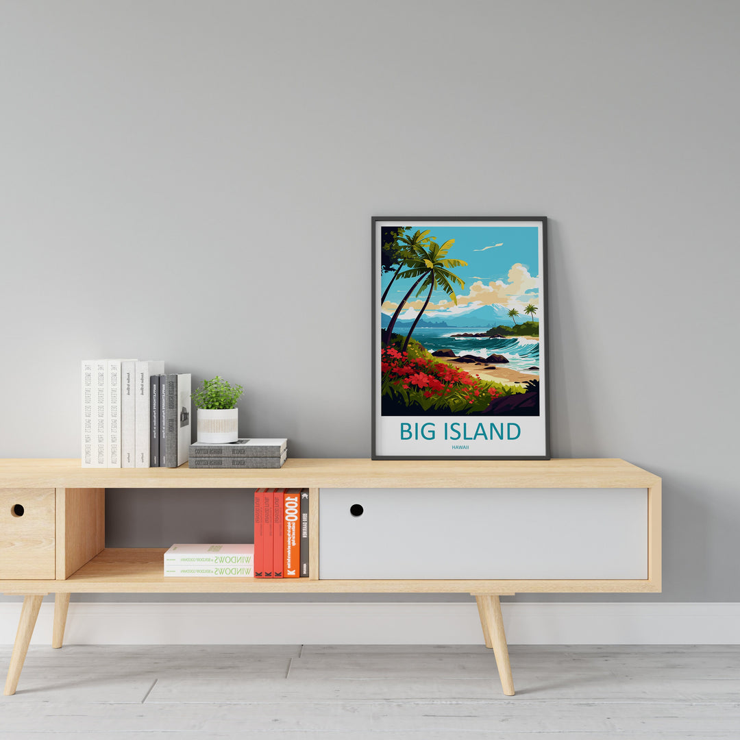 Big Island Travel Print Wall Art Big Island Wall Hanging Home Décor Big Island Gift Art Lovers Hawaii Art Lover Gift Print Artwork