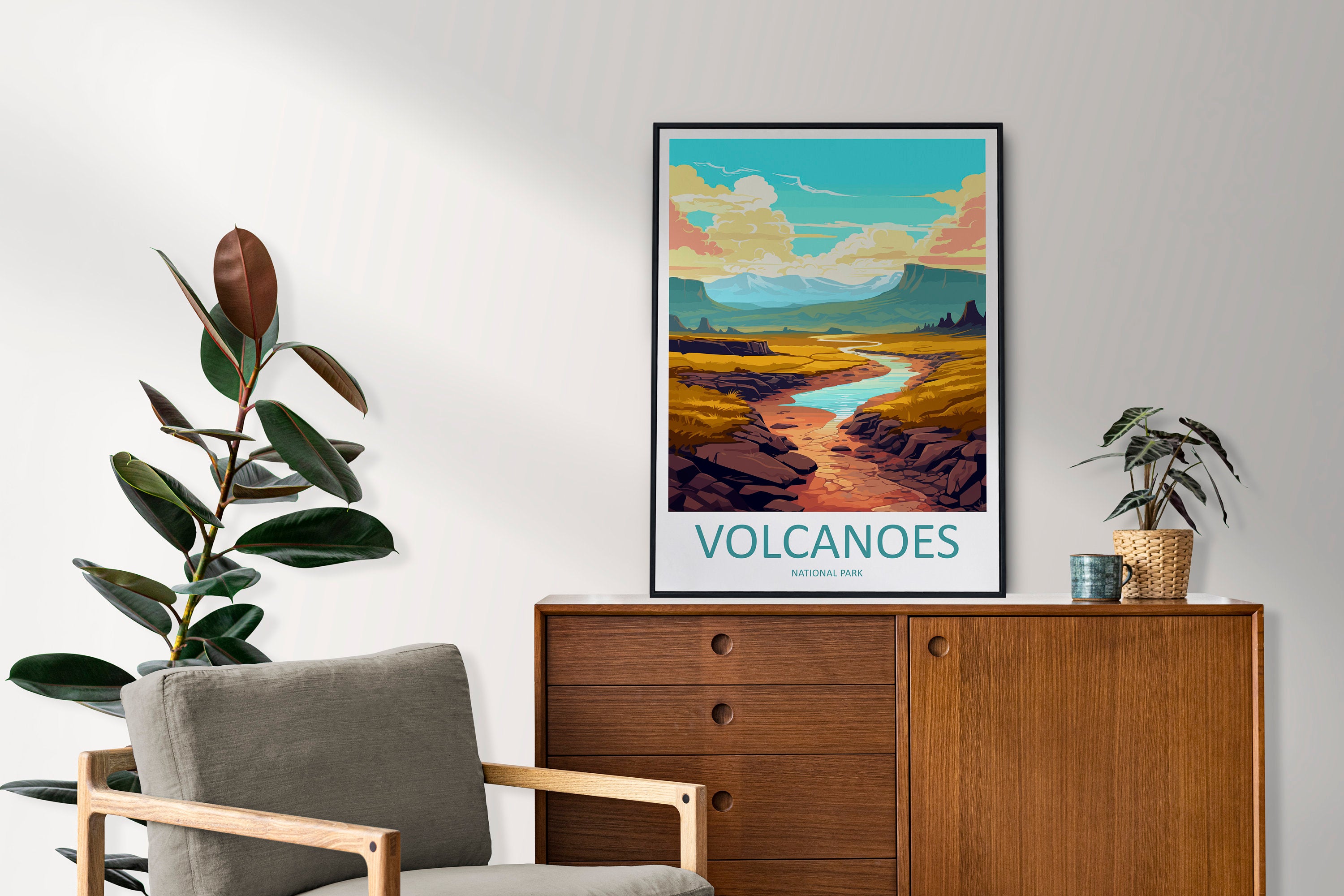 Volcanoes National Park Travel Print