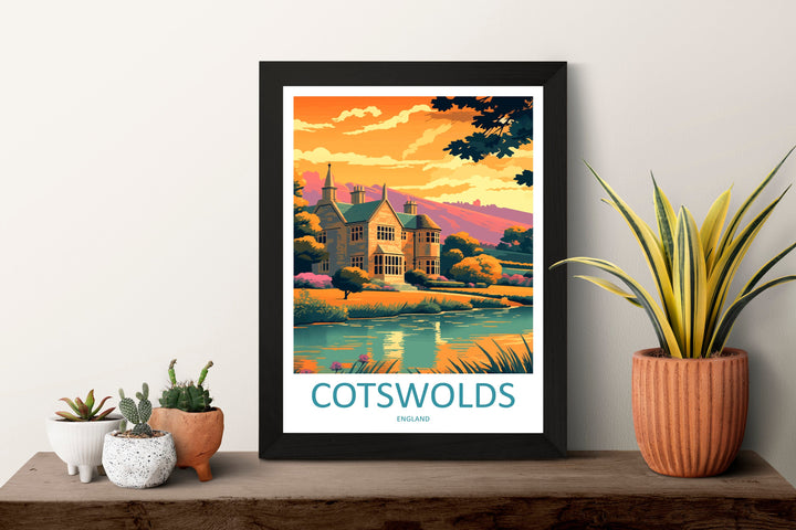 Cotswolds Print Cotswolds Home Decor Landscape Art Print Cotswolds Wall Art for England Enthusiast Gift Wall Hanging Cotswolds UK Poster Art