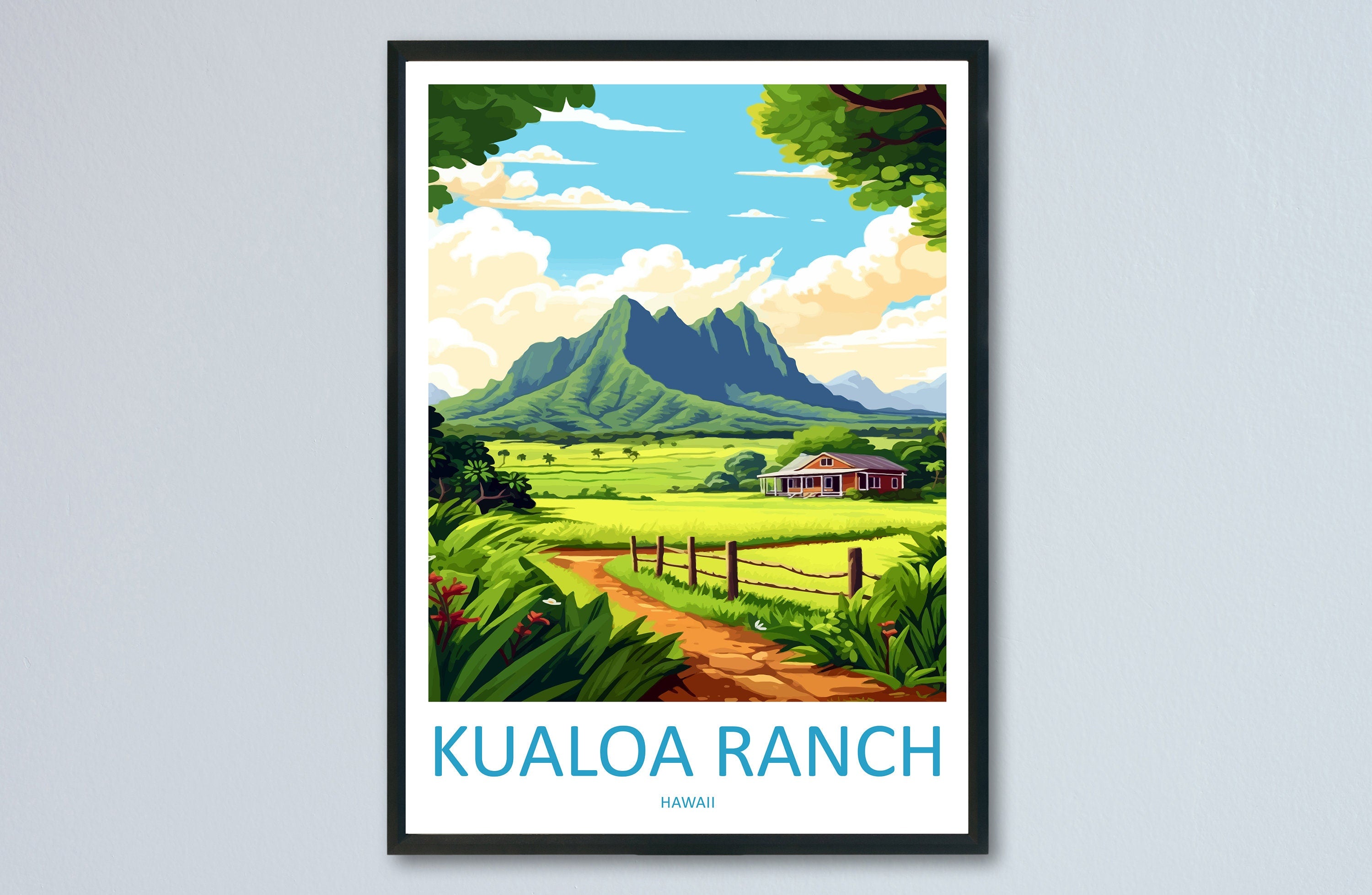 Kualoa Ranch Travel Print