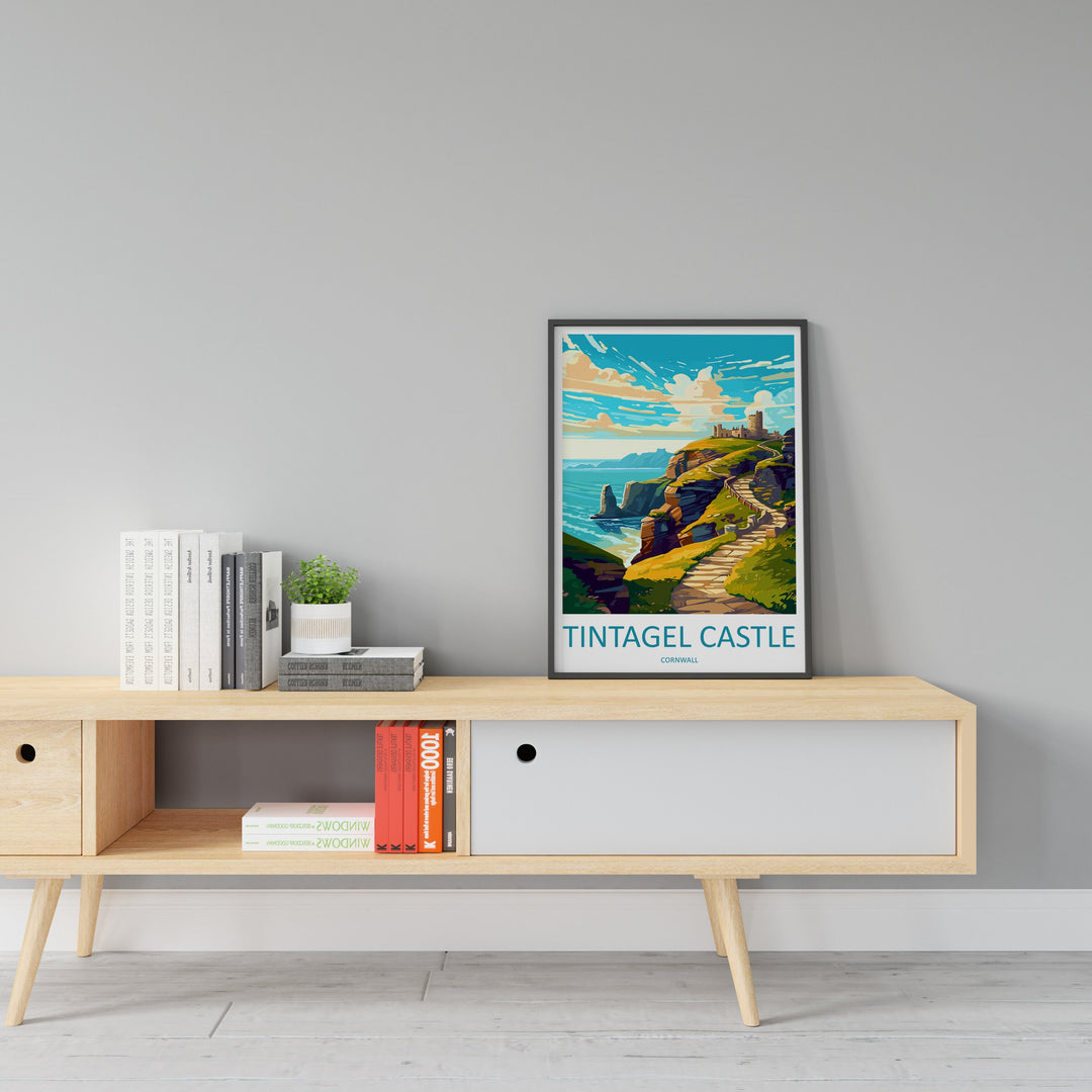 Tintagel Castle Travel Print Wall Art Tintagel Castle Wall Hanging Home Décor Tintagel Castle Gift Art Lovers England Art Lover Gift