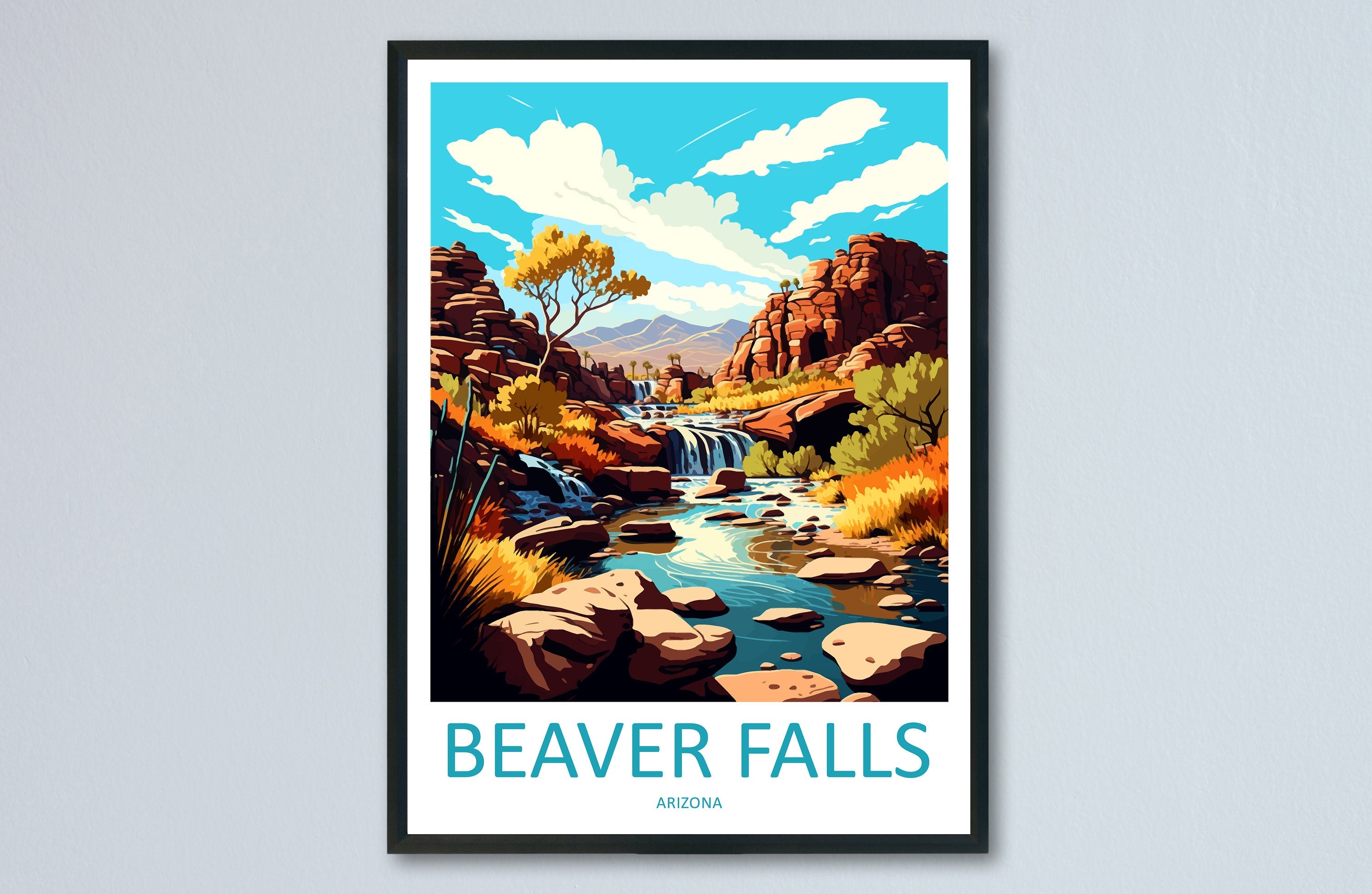 Beaver Falls Travel Print