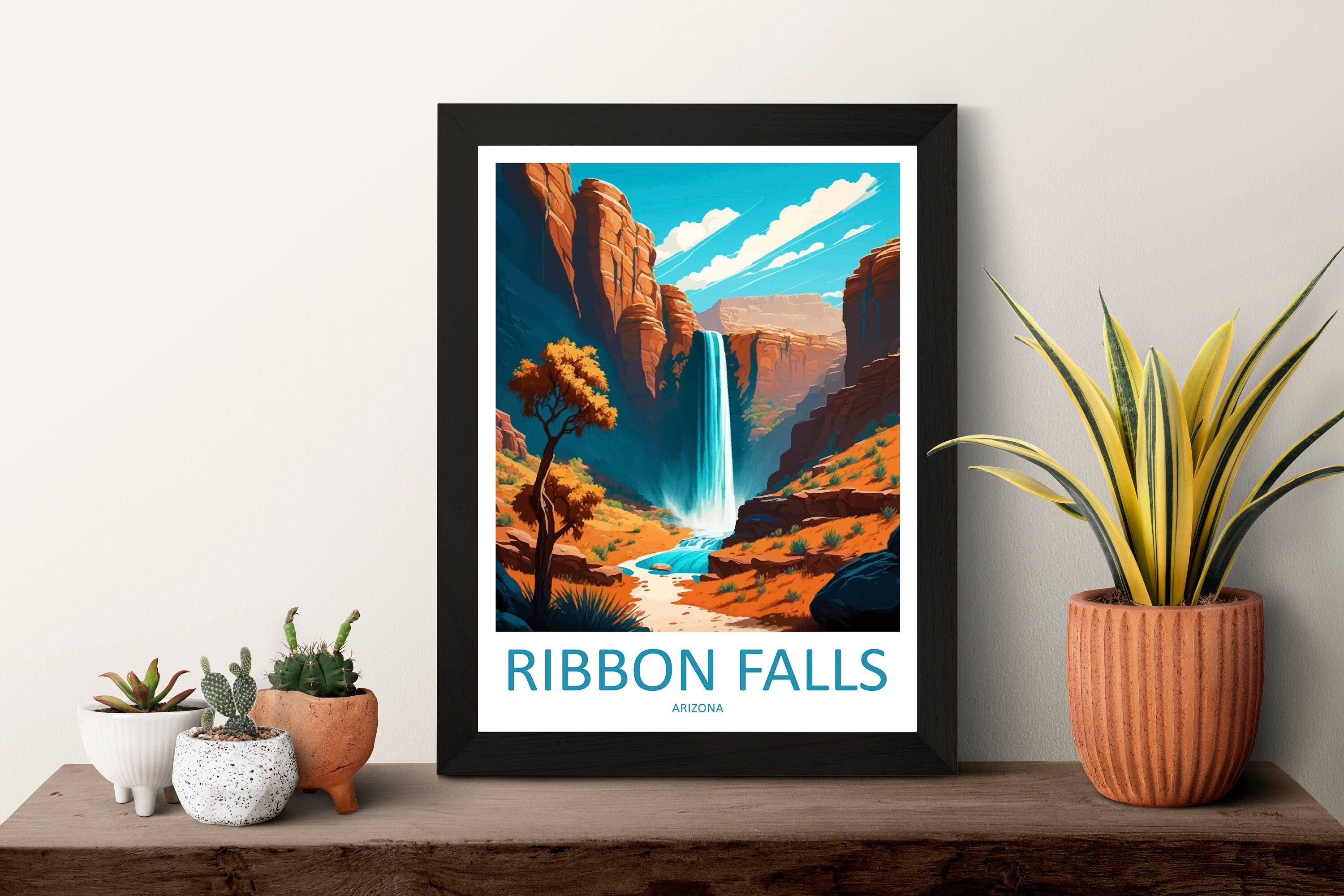 Ribbon Falls Travel Print