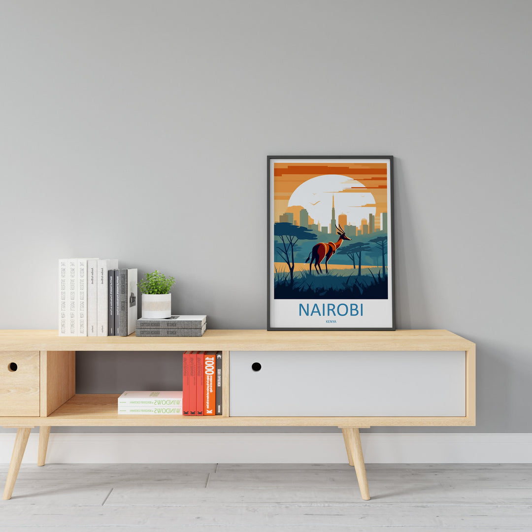 Nairobi Travel Print Wall Art Nairobi Wall Hanging Home Décor Nairobi Gift Art Lovers Kenya Art Lover Gift Kenya Travel Print