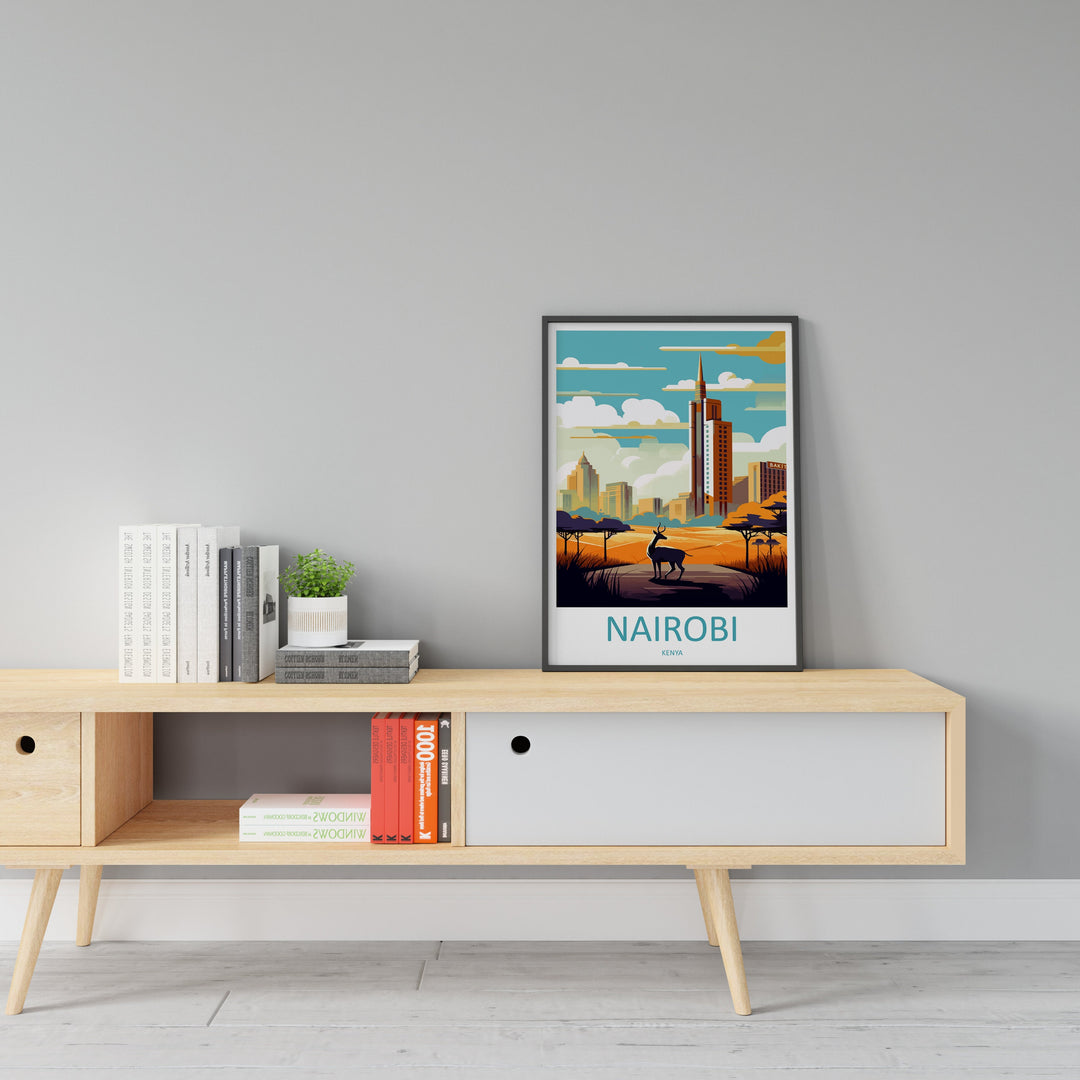 Nairobi Travel Print Wall Art Nairobi Wall Hanging Home Décor Nairobi Gift Art Lovers Kenya Art Lover Gift Kenya Travel Print