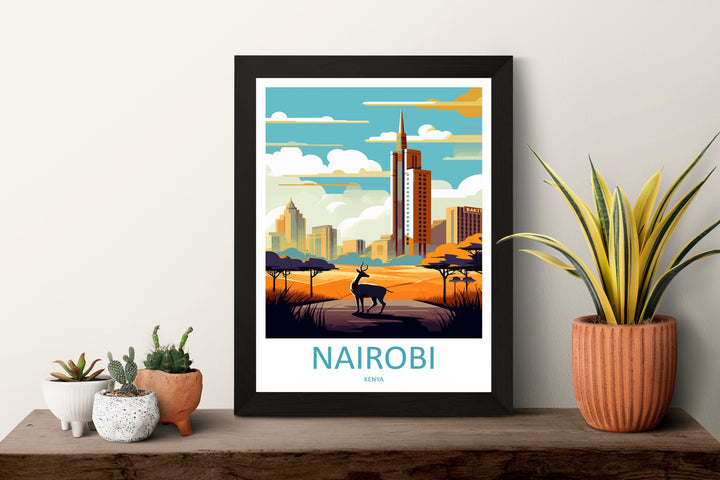 Nairobi Travel Print Wall Art Nairobi Wall Hanging Home Décor Nairobi Gift Art Lovers Kenya Art Lover Gift Kenya Travel Print