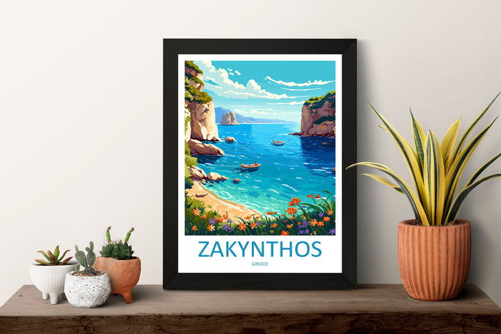 Zakynthos Travel Print Wall Art Zakynthos Greece Wall Hanging Home Decoration Zakynthos Gift Art Lovers Wall Art Print Zakynthos Greek Print